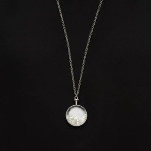 Necklace, Silver, Lengthen chain, Floating crystals